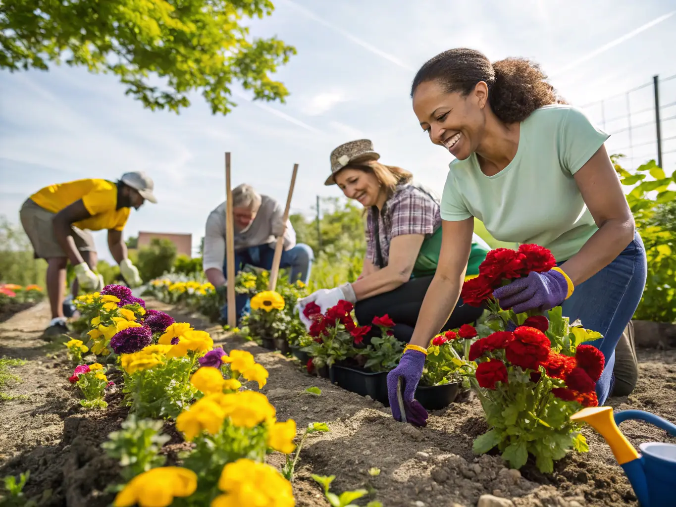 A heartwarming image of volunteers and community members working together on a local project organized by COMITE DES FETES ET DES SPORTS, demonstrating the organization's commitment to community development and social impact.